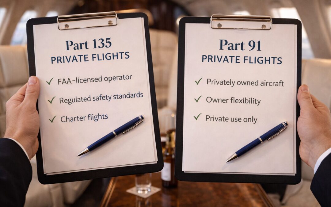 Part 135 vs Part 91 Private Flights: What’s the Difference & Why It Matters
